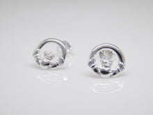 Load image into Gallery viewer, Sterling Silver Plain Claddagh Stud Earrings SKU 0107049
