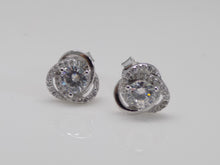 Load image into Gallery viewer, Sterling Silver CZ in CZ Knot Earrings SKU 0107067
