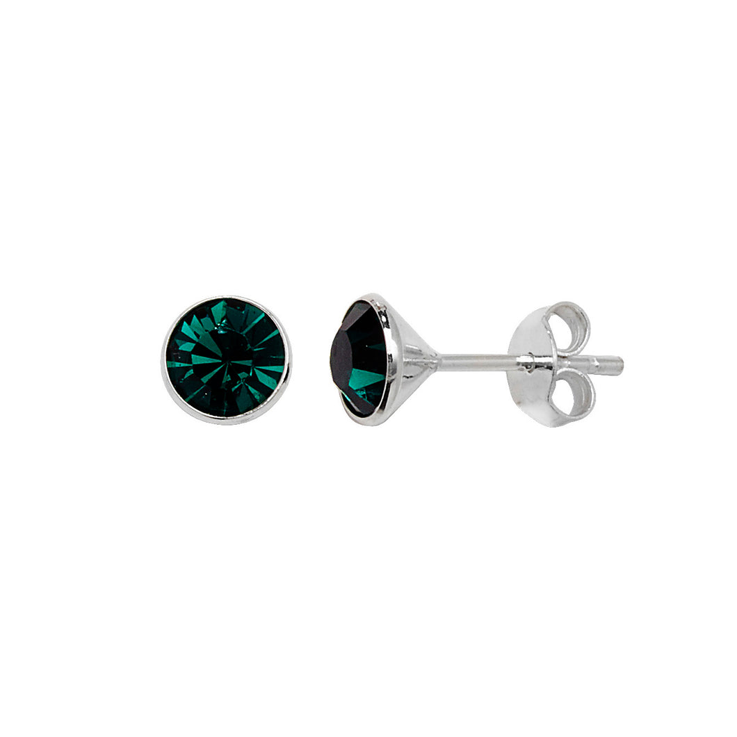 Sterling Silver Birthstone Stud Earrings
