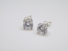 Load image into Gallery viewer, Sterling Silver 7mm Round CZ Stud Earrings SKU 0107420
