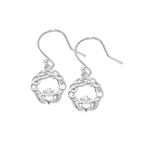 Sterling Silver Celtic Design Claddagh Drop Earrings SKU 0109006