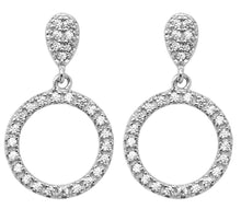 Load image into Gallery viewer, Sterling Silver CZ Circle Drop Earrings SKU 0109040
