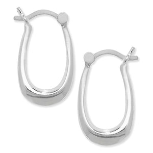 Sterling Silver Plain Oval Hoop Earrings SKU 0110009