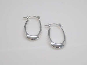Sterling Silver Plain Oval Hoop Earrings SKU 0110009