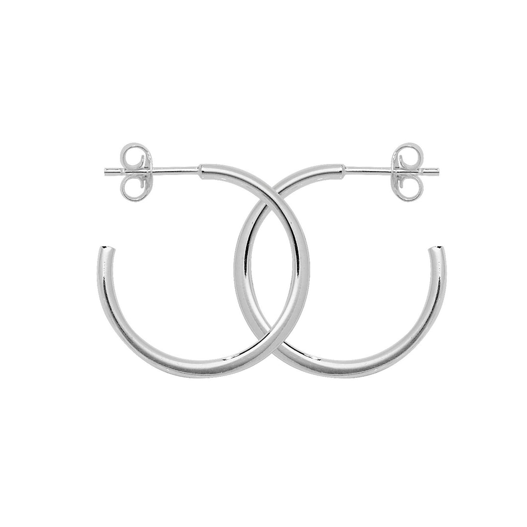 Sterling Silver Plain Hoop Earrings SKU 0110018