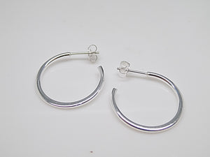 Sterling Silver Plain Hoop Earrings SKU 0110018
