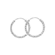 Load image into Gallery viewer, Sterling Silver Diamond Cut 21mm Hoop Earrings SKU 0110019

