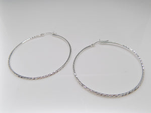 Sterling Silver 50mm Hoop Earrings SKU 0110022