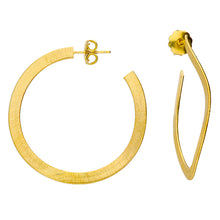 Load image into Gallery viewer, Sterling Silver Gold Finish Snake Hoop Earrings SKU 0110100

