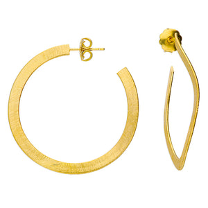 Sterling Silver Gold Finish Snake Hoop Earrings SKU 0110100