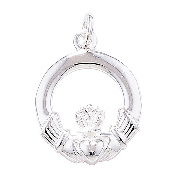 Sterling Silver Plain Claddagh Pendant SKU 0111087