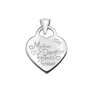 Sterling Silver Mother Daughter Friends Heart Pendant SKU 0111156