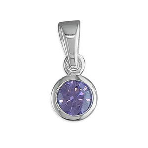 Sterling Silver Birthstone Pendant