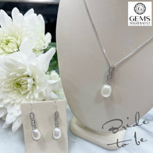 Load image into Gallery viewer, Sterling Silver Synthetic Pearl &amp; CZ Pendant SKU 0112161
