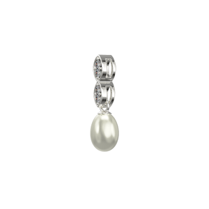 Sterling Silver Synthetic Pearl & CZ Pendant SKU 0112161