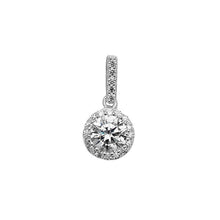 Load image into Gallery viewer, Sterling Silver Round CZ &amp; CZ Halo Pendant SKU 0112425
