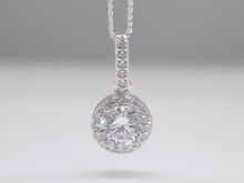 Load image into Gallery viewer, Sterling Silver Round CZ &amp; CZ Halo Pendant SKU 0112425
