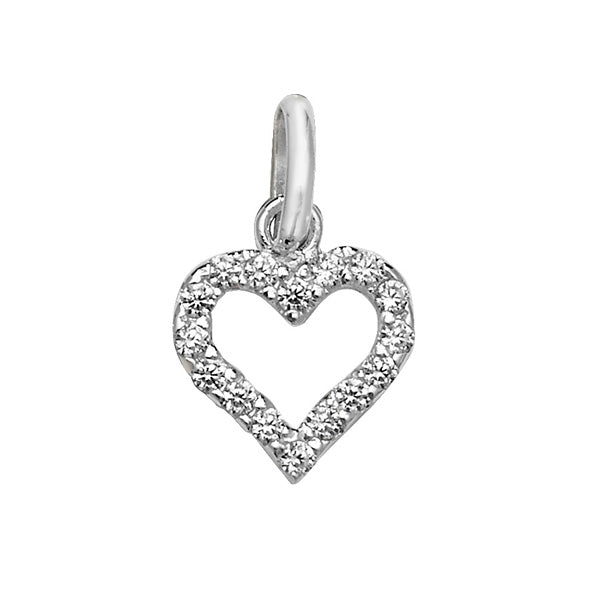 Sterling Silver CZ Open Heart Pendant SKU 0112483