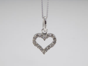 Sterling Silver CZ Open Heart Pendant SKU 0112483