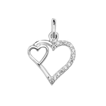 Sterling Silver Double Heart Pendant SKU 0112484