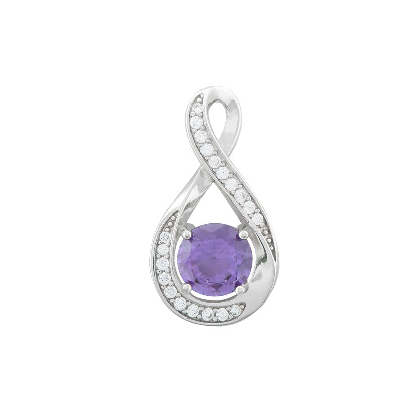 Sterling Silver Stone Set Infinity Birthstone Pendant