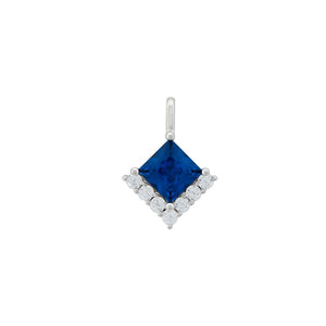 Sterling Silver blue CZ & CZ Pendant SKU 0112512