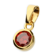 Load image into Gallery viewer, Sterling Silver Gold Finish Rubover Birthstone Pendant
