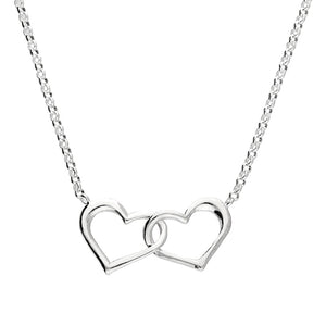 Sterling Silver Double Intertwined Hearts Necklace SKU 0113026