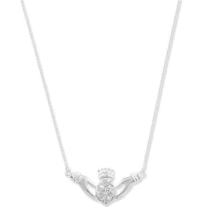 Sterling Silver CZ Claddagh Necklace SKU 0113029