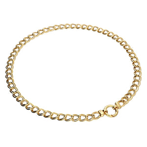 Sterling Silver Gold Finish Double Linked Curb Necklace SKU 0113094
