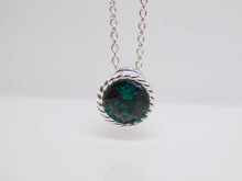 Load image into Gallery viewer, Sterling Silver Deep Green Round CZ Necklace SKU 0114061
