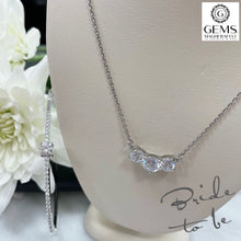 Load image into Gallery viewer, Sterling Silver 3 Round CZ Necklace SKU 0114064
