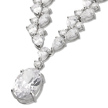 Load image into Gallery viewer, Sterling Silver Pear &amp; Oval CZ Necklace SKU 0114073
