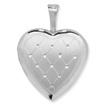 Load image into Gallery viewer, Sterling Silver Pattern Heart Locket SKU 0115013

