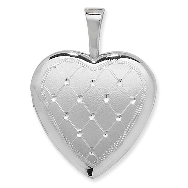 Sterling Silver Pattern Heart Locket SKU 0115013