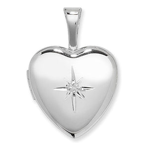Sterling Silver CZ small heart locket SKU 0115105