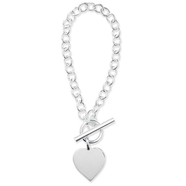 Sterling Silver Belcher Heart Bracelet SKU 0132004