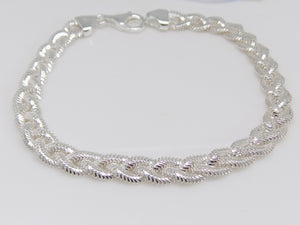 Sterling Silver Double Woven Strand Bracelet SKU 0132015