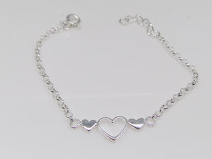 Sterling Silver Kids Heart Bracelet SKU 0132076