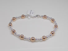 Load image into Gallery viewer, Sterling Silver &amp; Rose Finish Beaded Ball Bracelet SKU 0132126
