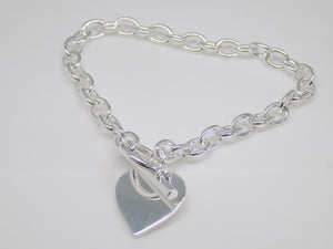 Sterling Silver Belcher Heart Bracelet SKU 0132129