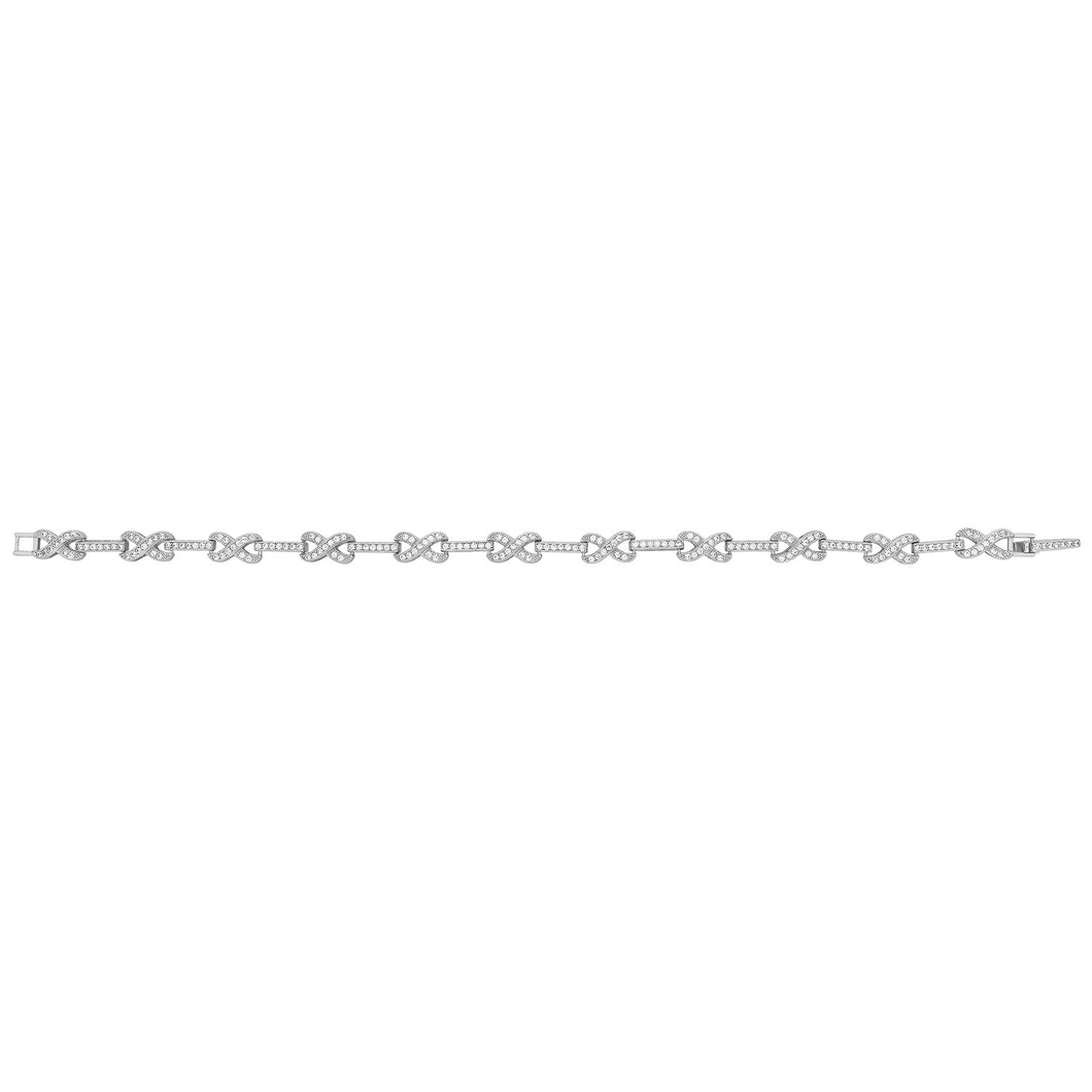 Sterling Silver CZ Infinity Link Bracelet SKU 0133032