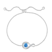 Load image into Gallery viewer, Sterling Silver Infinity CZ &amp; Birthstone Bracelet
