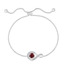 Load image into Gallery viewer, Sterling Silver Infinity CZ &amp; Birthstone Bracelet
