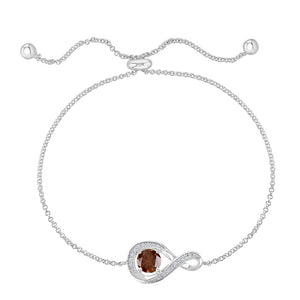 Sterling Silver CZ Infinity & Brown CZ Bracelet SKU 0133084