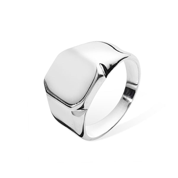 Sterling Silver Gents Square Plain Signet Ring SKU 0135002