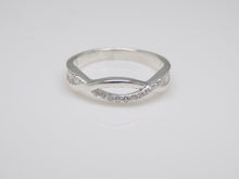 Load image into Gallery viewer, Sterling Silver CZ &amp; Plain Overlap Ring SKU 0136002
