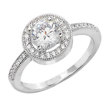 Load image into Gallery viewer, Sterling Silver CZ Halo Ring SKU 0136009
