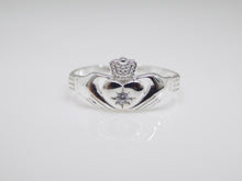 Load image into Gallery viewer, Sterling Silver Small CZ Claddagh Ring SKU 0136014
