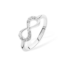 Load image into Gallery viewer, Sterling Silver Plain &amp; CZ Infinity Ring SKU 0136028
